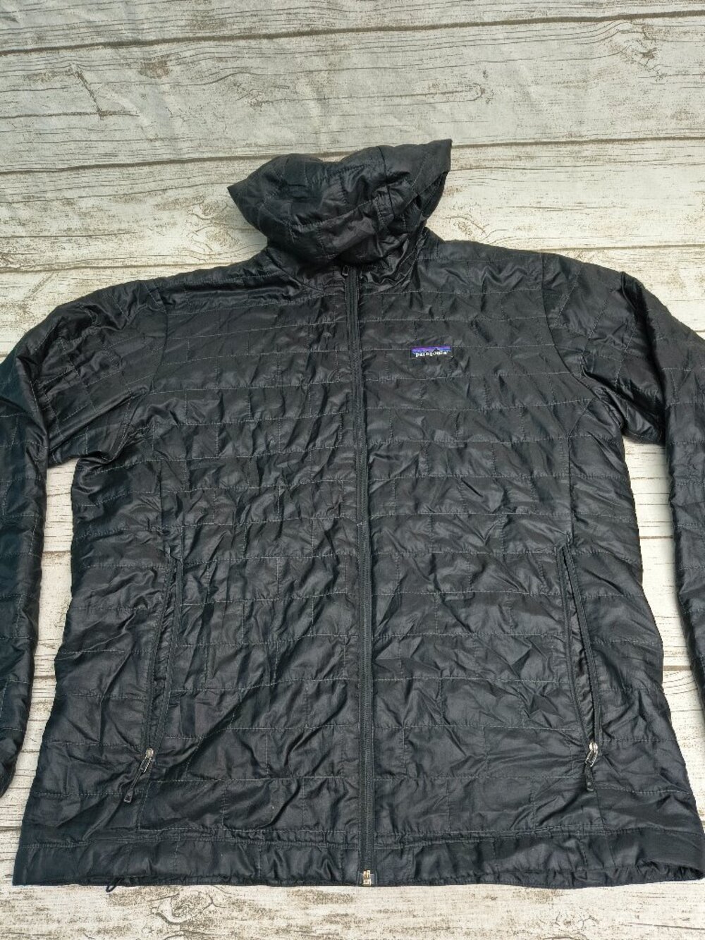 Patagonia Black Quilted Lightweight Puffer Full Zip Jacket Men Size XL